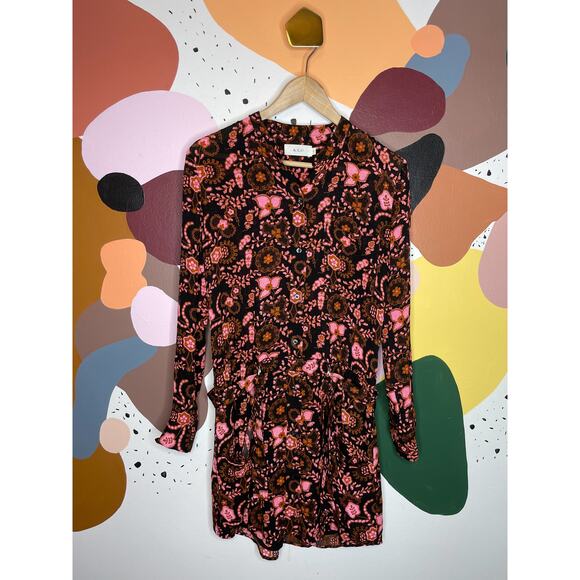 A.L.C. Silk Paisley "Sacha" Groovy Floral Dress US SIZE 2 - Picture 5 of 12